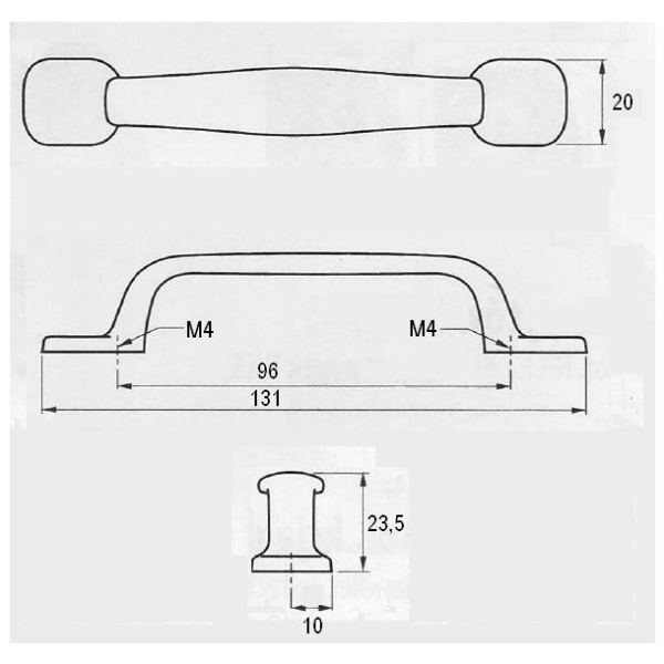 Möbelgriff BA 96mm Antik Messing