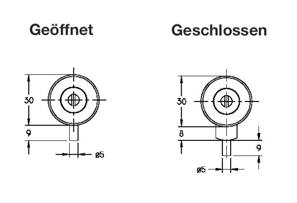 Glastür-Stiftschloss mit Stift 18mm