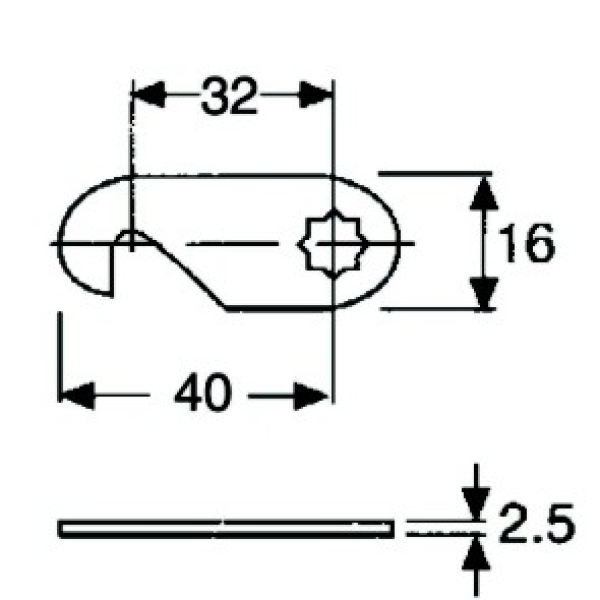 Rollladenschloss mit Haken-Schließhebel, 90° Schließweg: A(D,F,G) Plattenstärke 17mm