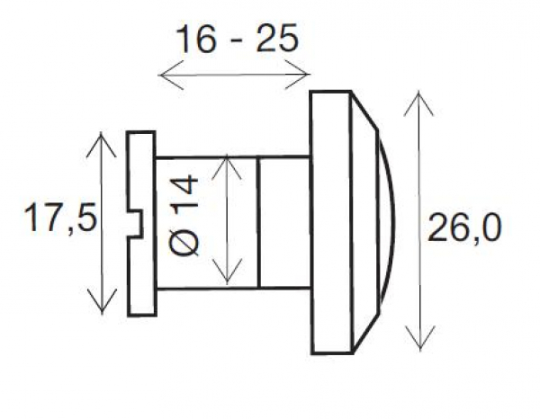 180° TÜRSPION ø 14mm Messing