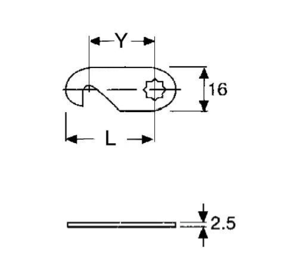 Riegel mit Haken für Hebelschlösser, 40mm