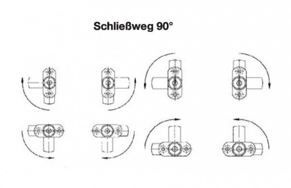  Hebelschloss zum Anschrauben mit Riegel 40mm, Distanz 3,5mm