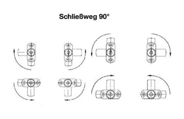  Hebelschloss zum Anschrauben mit Riegel 40mm, Distanz 9,5mm