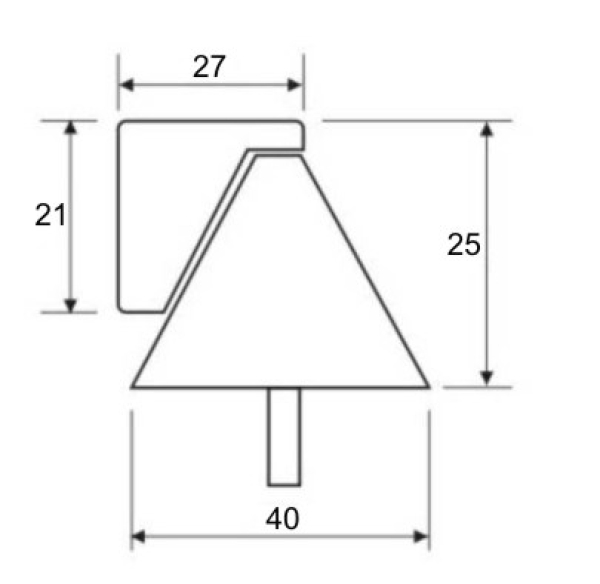 Türstopper 25/40 für Bodenbefest. Zamak, mit Gummipuffer