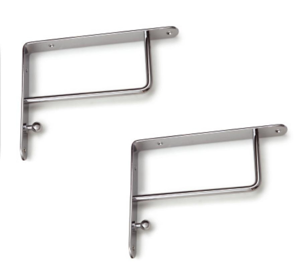 Set Regalhalter Chrom poliert/ Edelstahl Finish für Küche, Bad oder Wohnraum