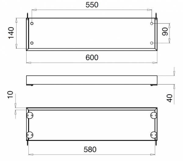 Ablageboard Serie "BIG" 05 Edelstahl 