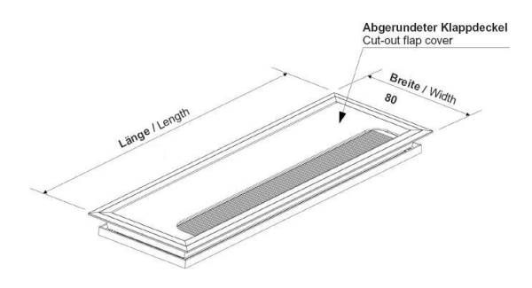 KABELDURCHLASS 240x80x37mm ALU/ACRYL weiß ECKIG