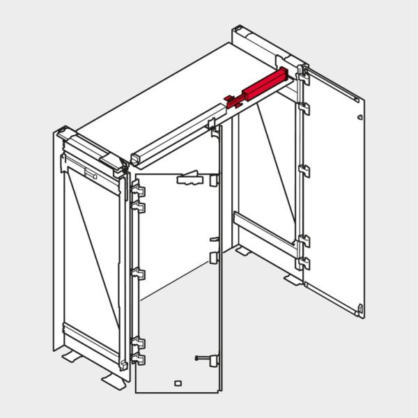 REVEGO duo, Laufträgerverlängerung (Set), Länge: 542 mm, für lichte Weite in der Anwendung: 600 mm, links
