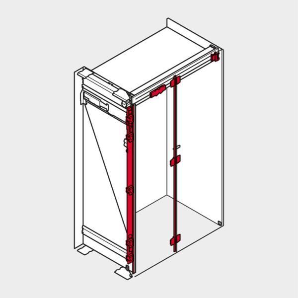 REVEGO duo, Scharnierträger Set, für Pockethöhe 1142–1356 mm, links