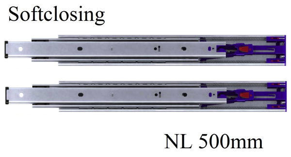 Set Kugelvollauszug Teleskopauszug Schwerlastauszug 100 kg 500mm mit Softclosing