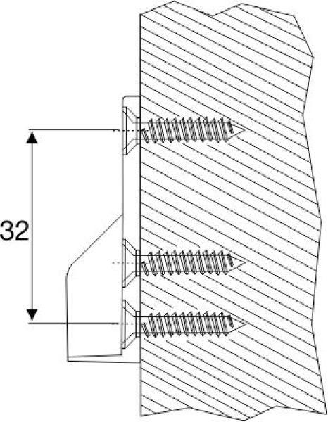 Schrankrohrlager m. 3 Bohrungen, Metal