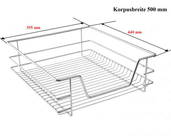Teleskopschublade Small-Korb für KB 500 mm, Tiefe 440mm