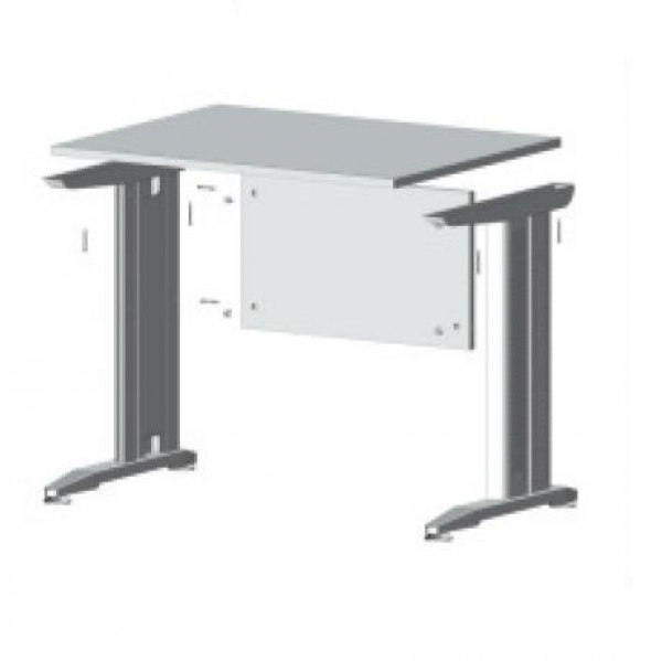Schreibtischgestell Stahl silbergrau