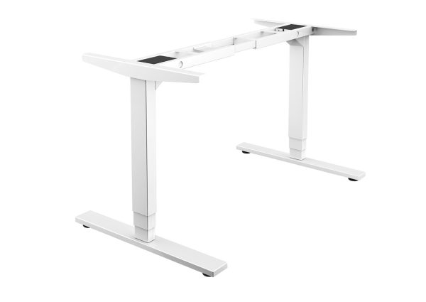 E-more Steh-Sitz Tischgestell, silber RAL 9006, 610-1270mm, 2 Motoren, 3-stufig, Handsteuerung mit USB-Anschlusst, 4 Memory