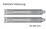 Edelstahl Kugelvollauszug Teleskopauszug bis 50 kg, 36 kg bei 650mm