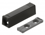 TIP-ON für Türen, Adapterplatte Kurzversion gerade, zum Schrauben (20/17mm) schwarz