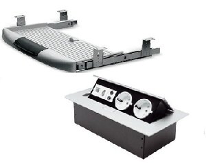 Tastaturauszüge, Tischsteckdosen, Laptophalter