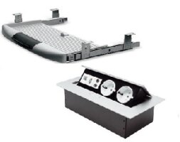 Tastaturauszüge, Tischsteckdosen, Laptophalter