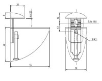 MP0055 Bodenhalter-Set klein 55mm Edelstahl Finish