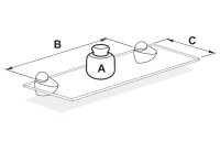 MP0055 Bodenhalter-Set klein 55mm Edelstahl Finish