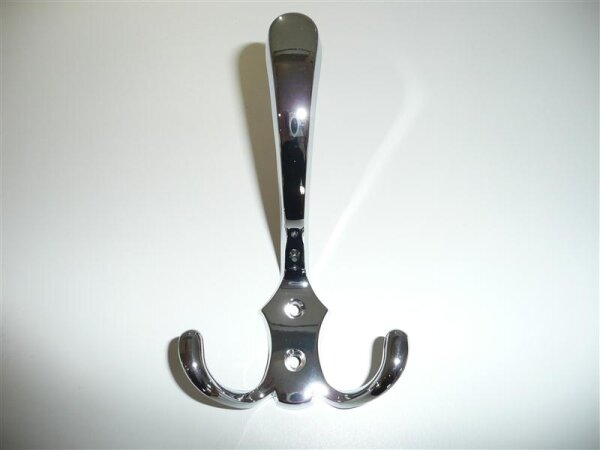 Kleiderhaken mit Huthaken Chrom poliert