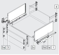770F6502S blum LEGRABOX pure, oriongrau matt  Zarge F=239,9mm, NL=650 mm