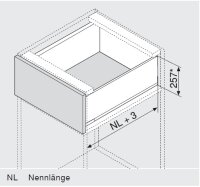 770F5002I blum LEGRABOX pure, Inox  Zarge F=239,9mm, NL=500 mm