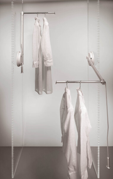 A.102.35 Kleiderlift SINGLE einseitige Montage links 12 KG, alufarben