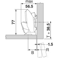 71T453T CLIP top Scharnier für dünne Türen 110°, Eckanschlag, Topf: EXPANDO T, mit Feder