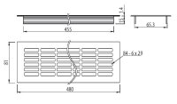 80-480 Lüftungsgitter Aluminium 480x80mm Alu