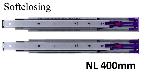 Set Kugelauszug Teleskopauszug Schwerlastauszug 100 kg 400mm mit Softclosing