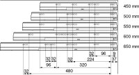 576.6001B TANDEMBOX BLUMOTION Korpusschiene Vollauszug, 65 kg, NL= 600mm, li/re 576.6001B