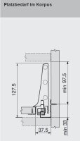 378K4502SA TANDEMBOX antaro Zarge K=115mm, NL=450mm, RAL 9006 weißaluminium