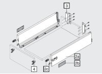 378K5002SA TANDEMBOX antaro Zarge K=115mm, NL=500mm, RAL 9006 weißaluminium