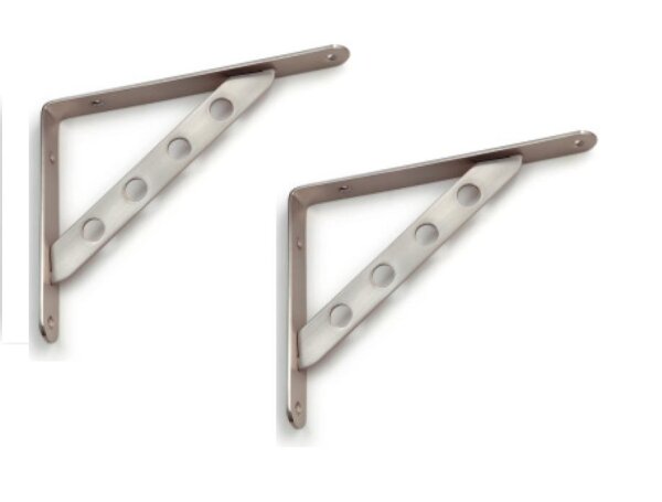 073024 Set Regalträger Regalhalter Chrom poliert / Edelstahl Finish