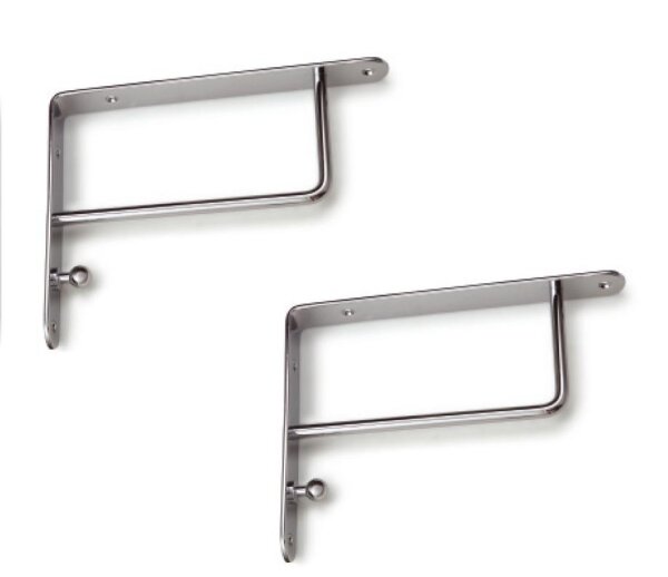 073026 Set Regalträger, Regalhalter Chrom poliert/ Edelstahl Finish