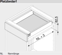 Bausatz Tandembox Antaro, Zargenhöhe N=68 mm, mit Blumotion, Korpusschiene 30kg, für Tip-On-Blumotion geeignet