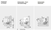 Bausatz Tandembox Antaro, Zargenhöhe N=68 mm, mit Blumotion, Korpusschiene 30kg, für Tip-On-Blumotion geeignet