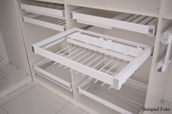 S-6711 Garderobenhalter / Hosenhalter 600mm mit Aufbewahrungsschalen Softclosing-Auszug