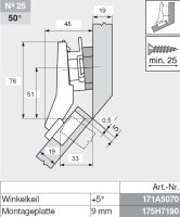 79B9698 CLIP top BLUMOTION Winkelscharnier 45° I, halbaufschlagend, Topf: INSERTA