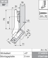 79B3558 CLIP top BLUMOTION Winkelscharnier 45° II, aufschlagend, Topf: Schrauben