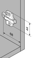 175H7190.22 CLIP Montageplatte, 18 mm, Zink, Spax-Schrauben, HV: 2-teilig