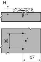 173H7130 CLIP Montageplatte, 3 mm, Stahl, Spax-Schrauben,...