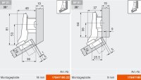 79B9556 CLIP top BLUMOTION Winkelscharnier +30° II, aufschlagend, Topf: Schrauben