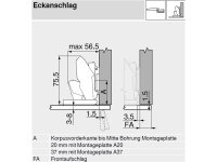 71T4500C CLIP top CRISTALLO-Scharnier, 110°, gerade, mit Feder, 71T4500C