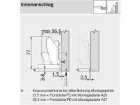 71B4500C CLIP top Blumotion CRISTALLO-Scharnier, 110°, gerade, mit Feder, 71B4500C