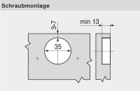 CLIP top BLUMOTION Winkelscharnier 20° II, aufschlagend, Topf: Schrauben