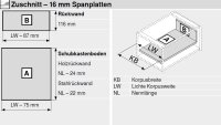 Bausatz Tandembox Antaro, Zargenhöhe K=115 mm, mit Blumotion, Korpusschiene 30/65 kg, für Tip-On-Blumotion geeignet