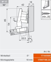 79B9454 CLIP top BLUMOTION Winkelscharnier 15° III,...