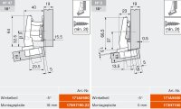 79B9494 CLIP top BLUMOTION Winkelscharnier 15° III, max. aufschl., Topf: INSERTA